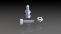 M8 Nut And Bolt (M8 X 1.00mm Pitch) 3D Printer Model