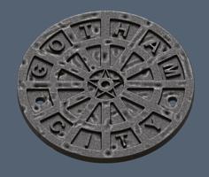 Gotham City Manhole Cover Coaster (Batman) 3D Printer Model