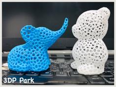 Voronoi Bear Elephant Heart 3D Printer Model