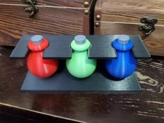 Potion Bottle And Display Stand 3D Printer Model