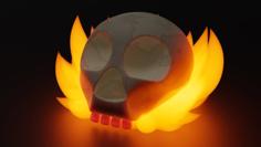 Simplified Flaming Skull (Wee Jas DnD Token) 3D Printer Model