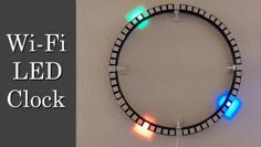 Wi-Fi Round LED Clock 3D Printer Model