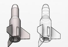 Single Use Model Rocket 3D Printer Model