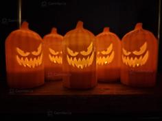 Pumpkin Halloween Tealight 3D Printer Model