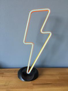 Neon Light Bolt Sign 3D Printer Model