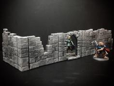 Delving Decor: Basic Ruin Walls (28mm/Heroic Scale) 3D Printer Model