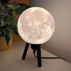 Hybrid Hanging/Desk Moon Lamp 3D Printer Model