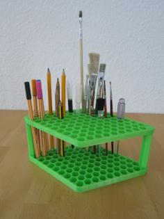 Pencil Pen Brush Holder Stand 3D Printer Model