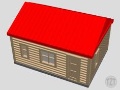 Log Cabin, House, (HO, O, N Scale Model Railroad Layout) 3D Printer Model