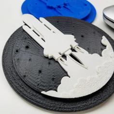 Rocket Ship Token 3D Printer Model