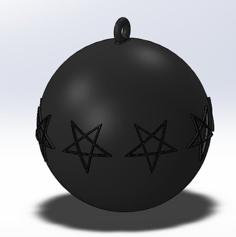 Anti Christmas Tree Ball For Black Metal Heads W. Pentagram HD STL 3D Printer Model