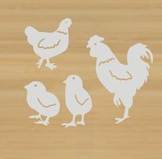 Easter Chicken Family(Wall Art) 3D Printer Model