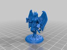 Female Tiefling/Fae/Demoness Bard, Barmaid, Or Townsfolk 3D Printer Model