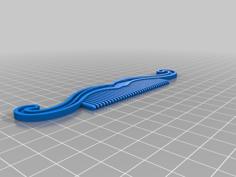 Moustache Comb 3D Printer Model