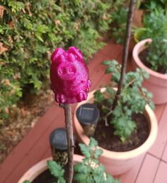 Garden Cute Piggy Plant Stake Topper Cap 3D Printer Model