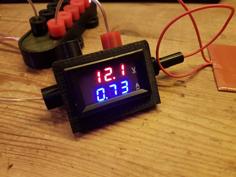 Small 10A In Line LED Desk Ampere/Volt-Meter Housing With 4mm Banana Terminals 3D Printer Model