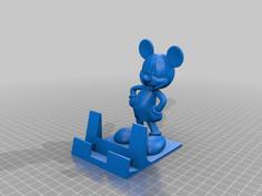 Cell Phone Stand W/Mickey Mouse 3D Printer Model