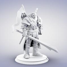 Human Male Masked Fighter (D&D) 3D Printer Model