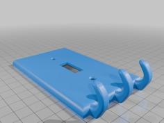 Light Switch Cover With Key Hooks 3D Printer Model