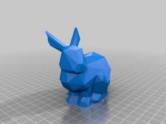 Stanford Bunny Low Poly Flat Base 3D Printer Model