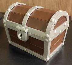 Hinged Treasure Chest With Latch ( Multi Colour ) 3D Printer Model