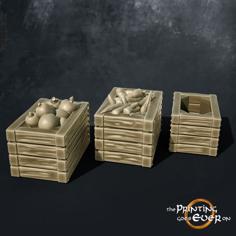 Crates With Fruit And Vegetables 3D Printer Model