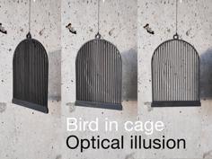 Bird In Cage. Optical Illusion 3D Printer Model