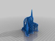 Wireframe Hummingbird 3D Printer Model