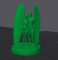 Beach Surfing Couple 3D Printer Model