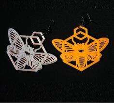 Bee Earrings 3D Printer Model