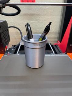 Brute Trash Can Pen Holder 3D Printer Model