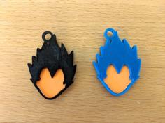 Vegeta Keychain (Fitted, Three Pieces) 3D Printer Model