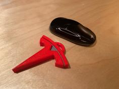 Tesla Keychain Logo 3D Printer Model