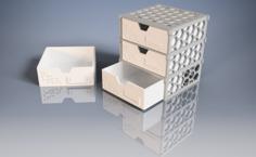 Modular Drawer-Box With Hexagonal Pattern 3D Printer Model