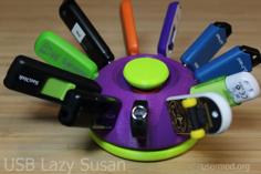 USB Lazy Susan (rotating Thumb-drive Holder) 3D Printer Model