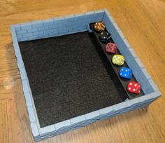 Castle Wall Dice Tray With Removable Dice Rack 3D Printer Model