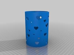 Valentines Day Candle Cover For A 95mm Diameter Candle 3D Printer Model