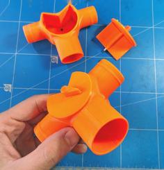 Two Ports Vacuum Hose Valve/port Gate 3D Printer Model