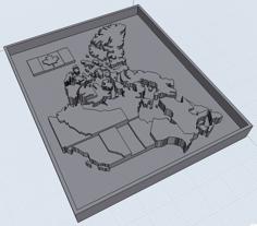 3D Map Of Canada 3D Printer Model