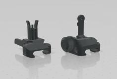 KAC SOPMOD Flip Up Iron Sights [2 Styles] By Goticwar 3D Printer Model