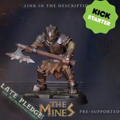 Goblin With Large Axe Tabletop Miniature 3D Printer Model