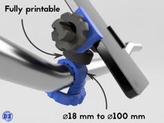 Handlebar/Tube Phone Mount (no Screw!) 3D Printer Model