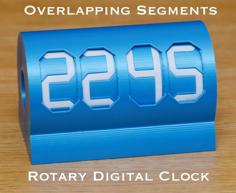 Overlapping Segments Rotary Digital Clock 3D Printer Model