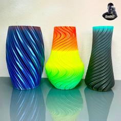 UNIQUE SPIRAL VASE SET VERSION TWO – 3 DESIGNS 3D Printer Model