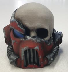 Dead Space Marine Helmet W/skull – Flat Base 3D Printer Model