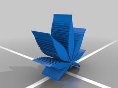 High Detail Pot Leaf 3D Printer Model