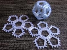 Customizable Hinge/snap Dodecahedron Net 3D Printer Model