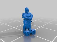 Female Dwarf Warrior Gnome 3D Printer Model