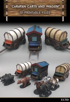 Caravan Wagons – Modular – 28mm Gaming – Sample Items 3D Printer Model