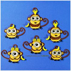 Monkey Minions Keychain / Magnets 3D Printer Model